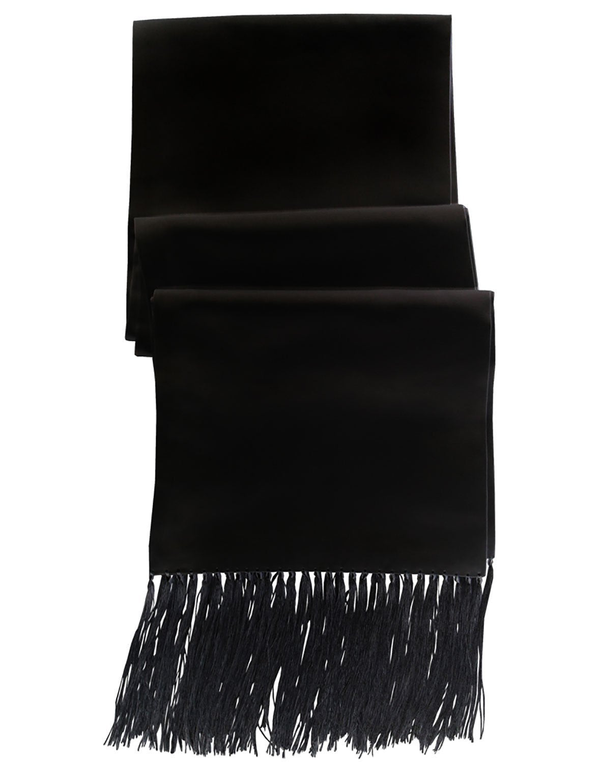 Luxury Satin Jet Black Scarf