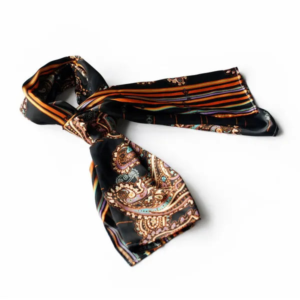 Black Paisley Silk Scarf - Noho