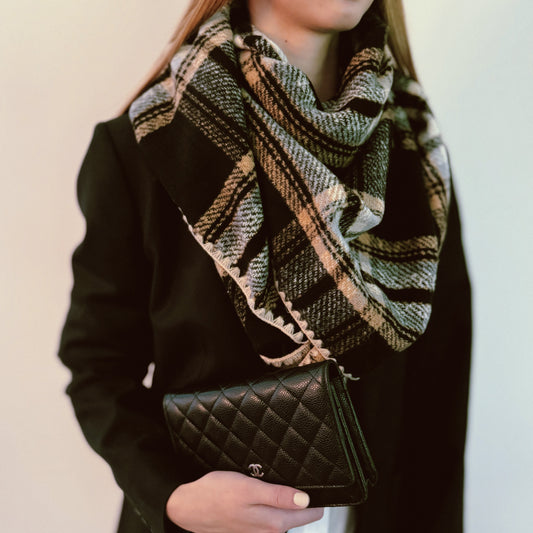 Accent Stitched Triangle Shawl Wrap - Madison Ave.