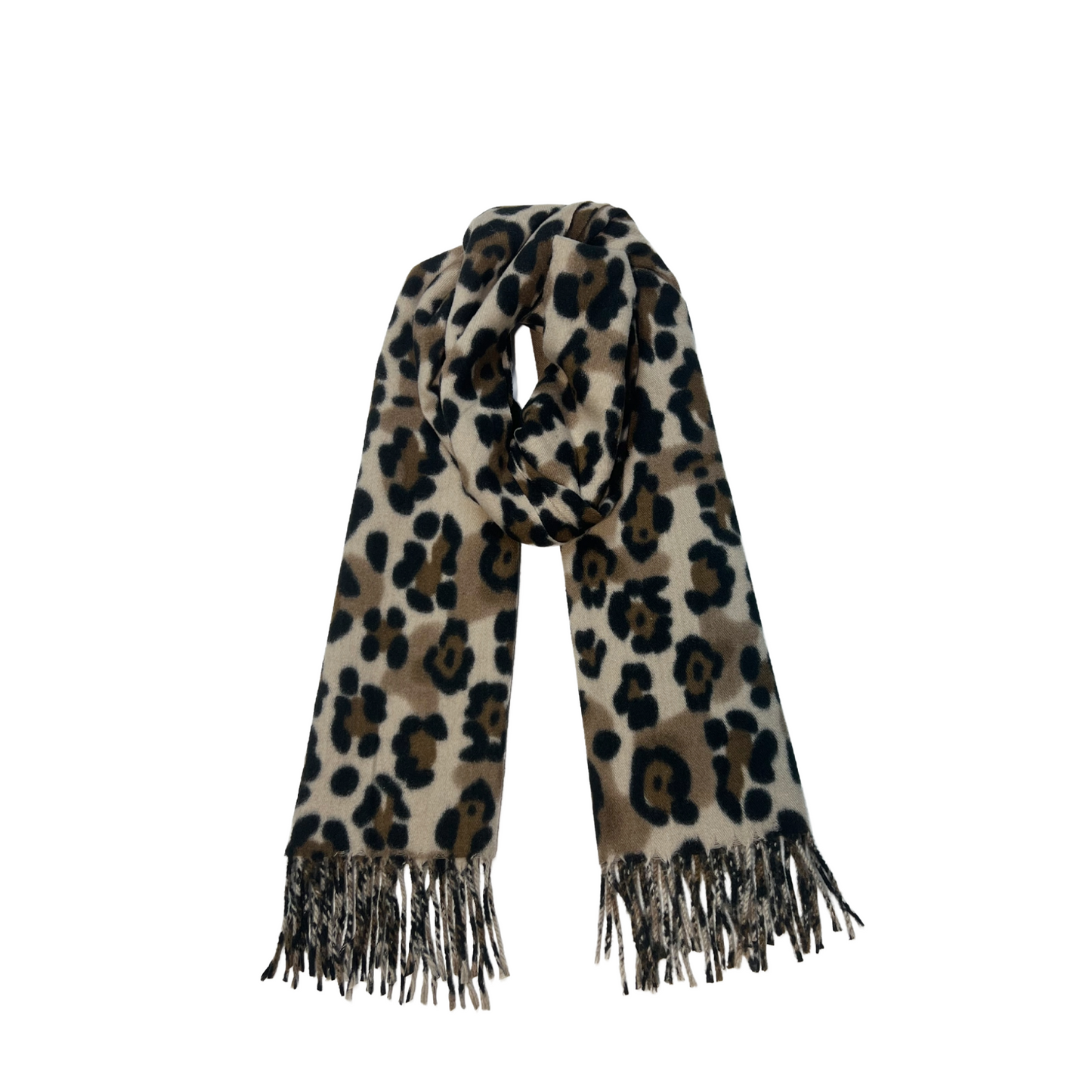 Brown Leopard Print Scarf