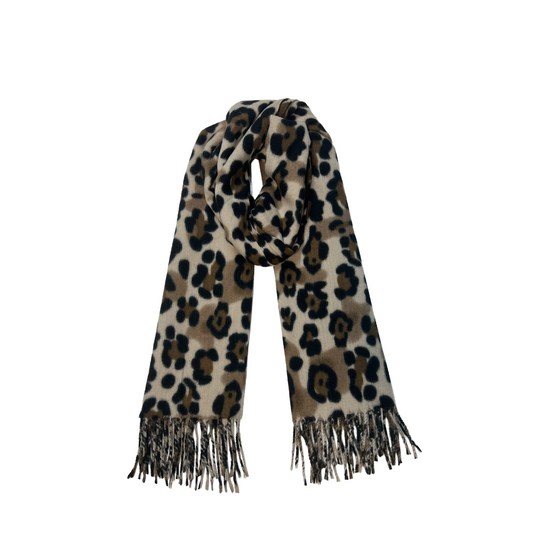 Brown Leopard Print Scarf