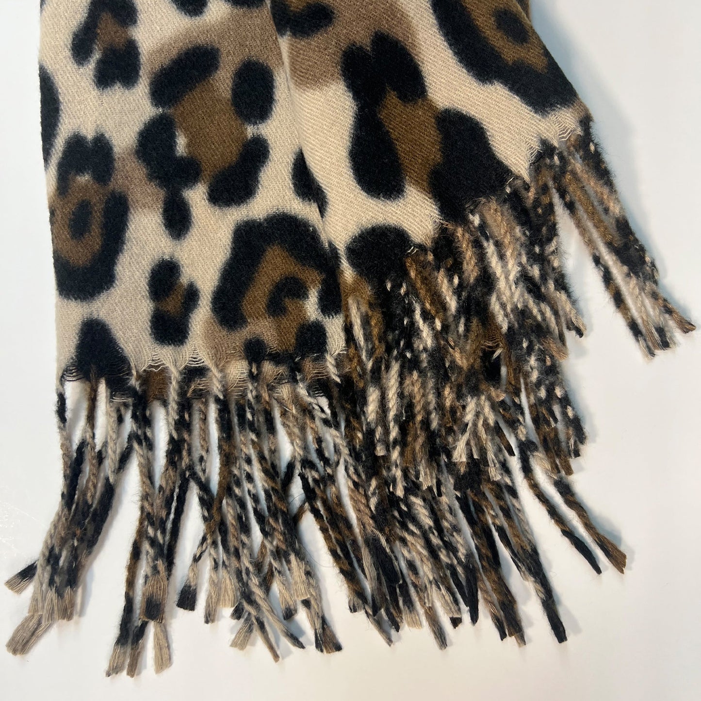 Brown Leopard Print Scarf