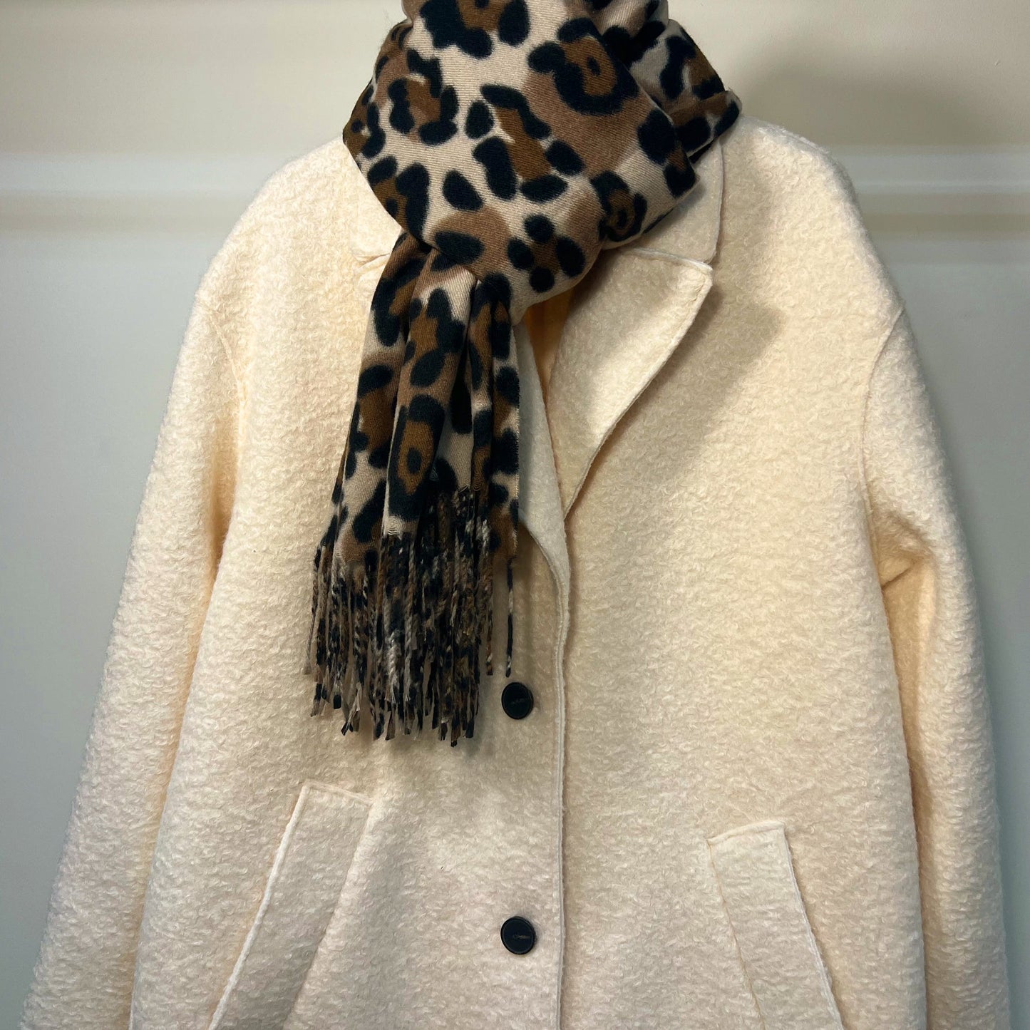 Brown Leopard Print Scarf