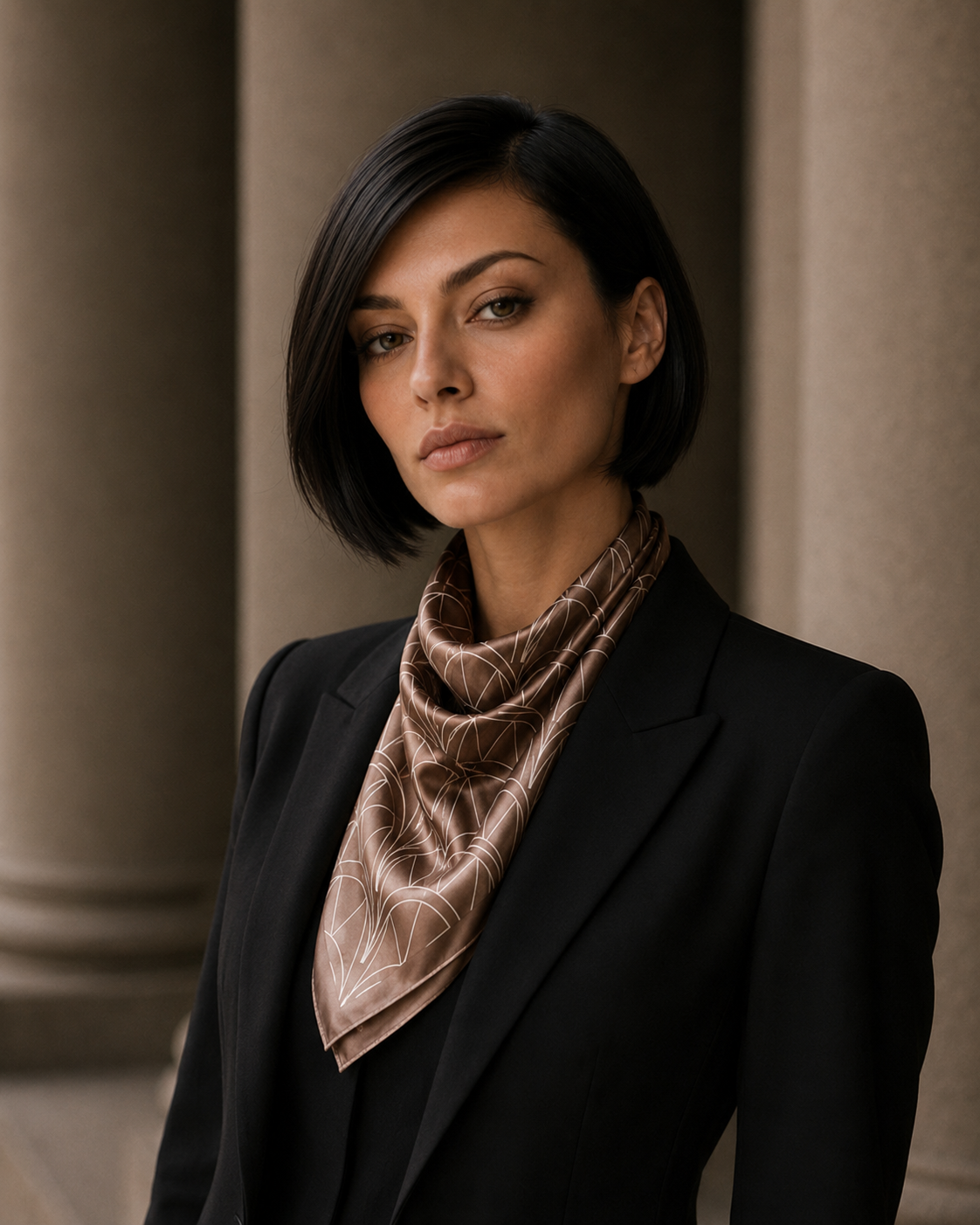 “Chrysler” Silk Scarf — Dusk Copper