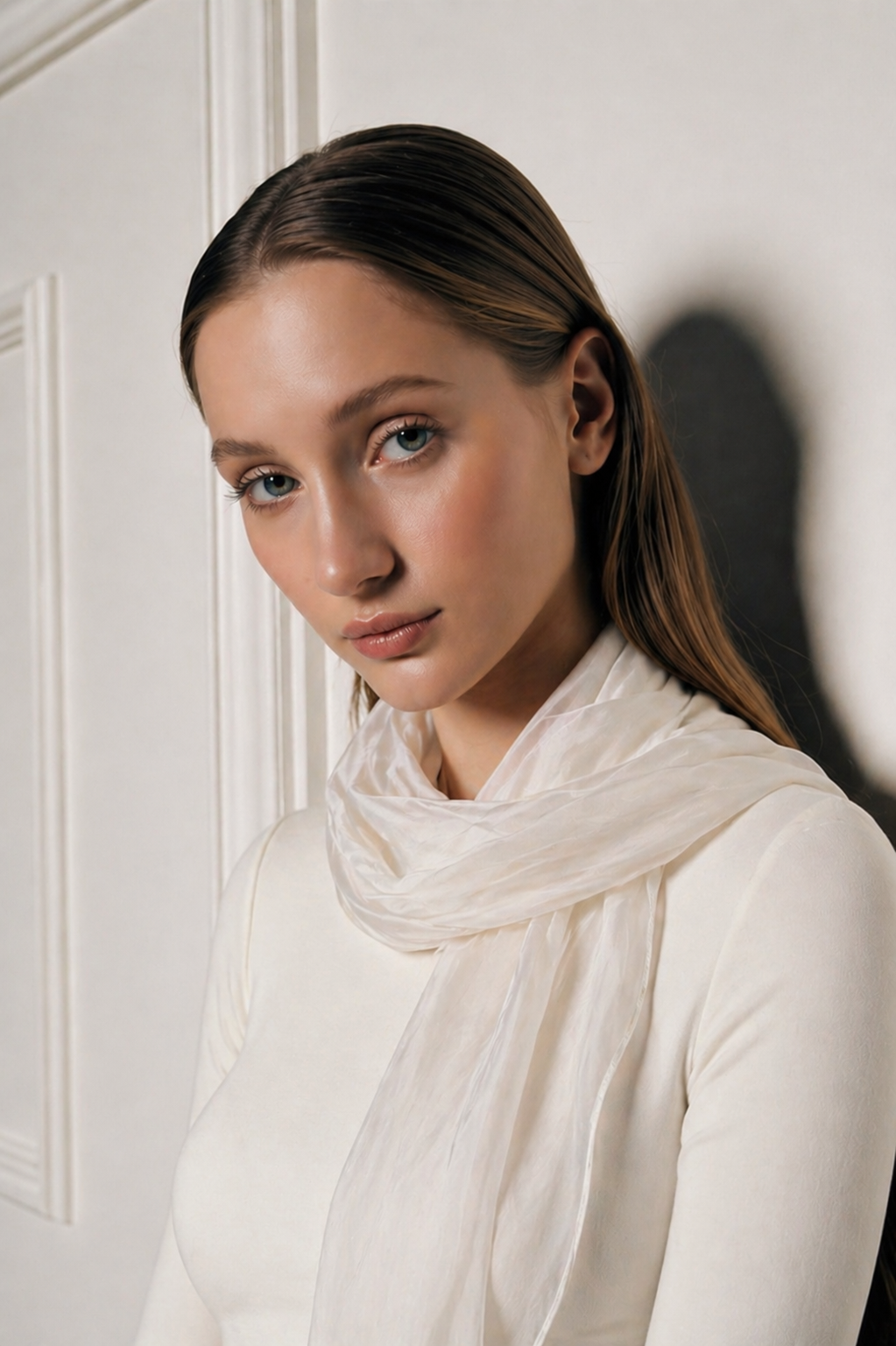 A Vision in White - Silk Scarf
