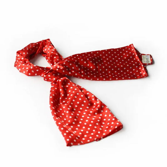 Red Polka Dot Silk Scarf