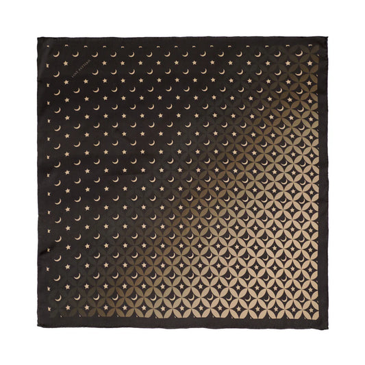 Black Gold Celestial Silk Scarf.