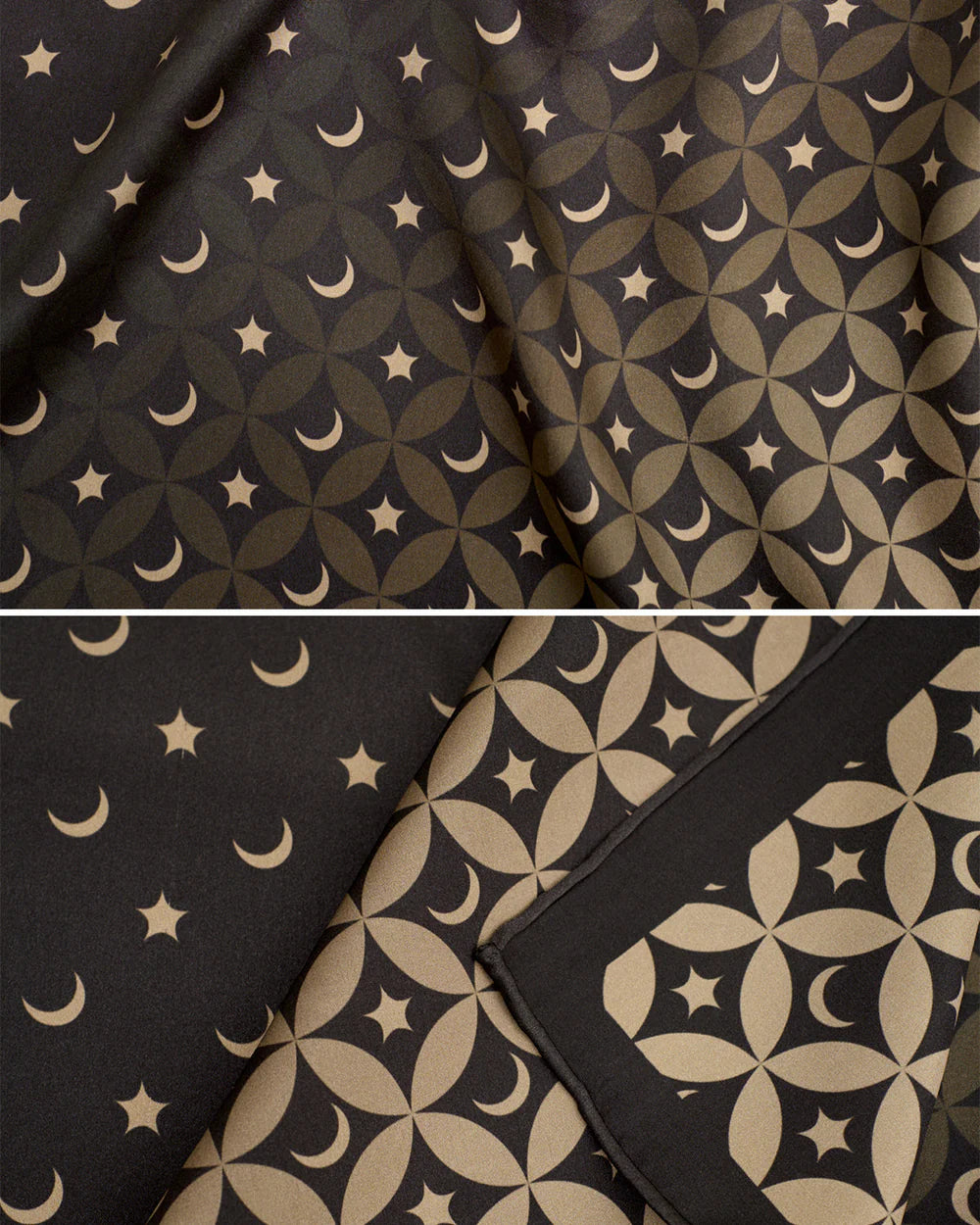 Black Gold Celestial Silk Scarf.