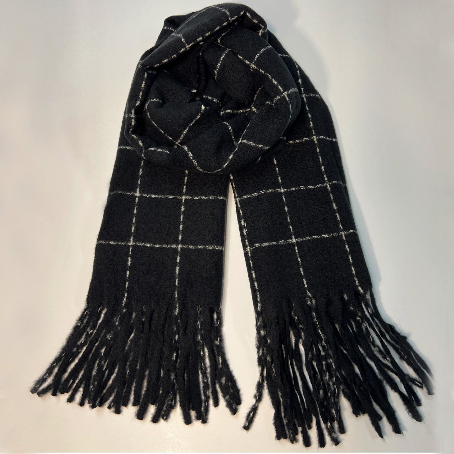 Black Plaid Scarf - Bentley