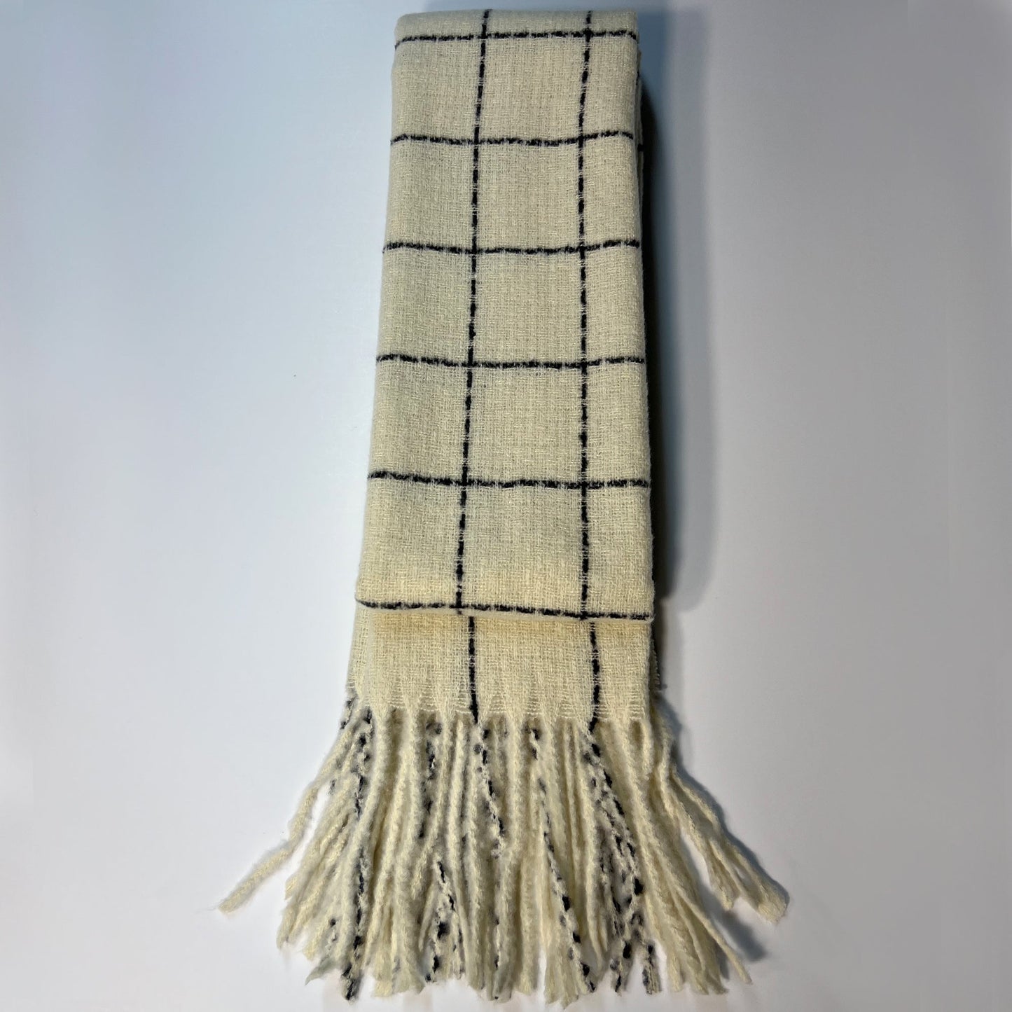 White Plaid Scarf -  Bentley