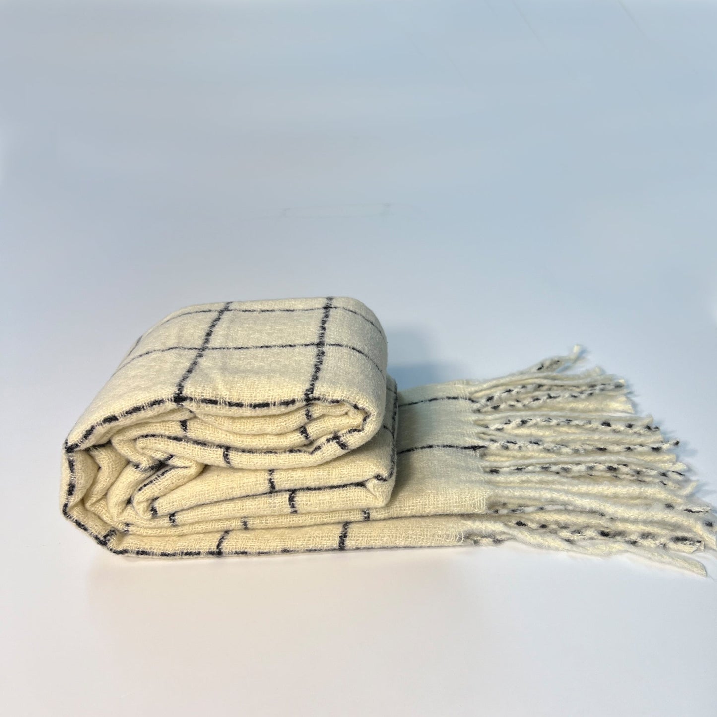 White Plaid Scarf -  Bentley