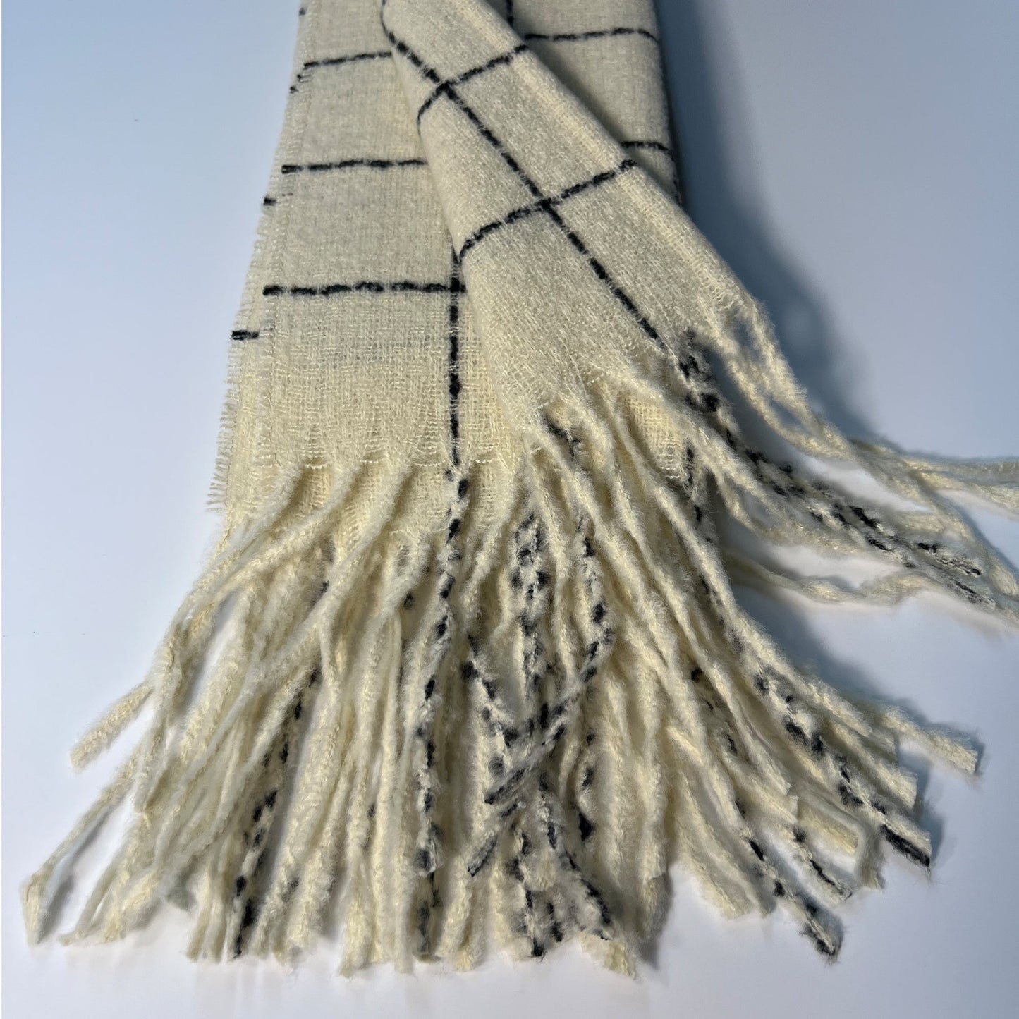 White Plaid Scarf -  Bentley