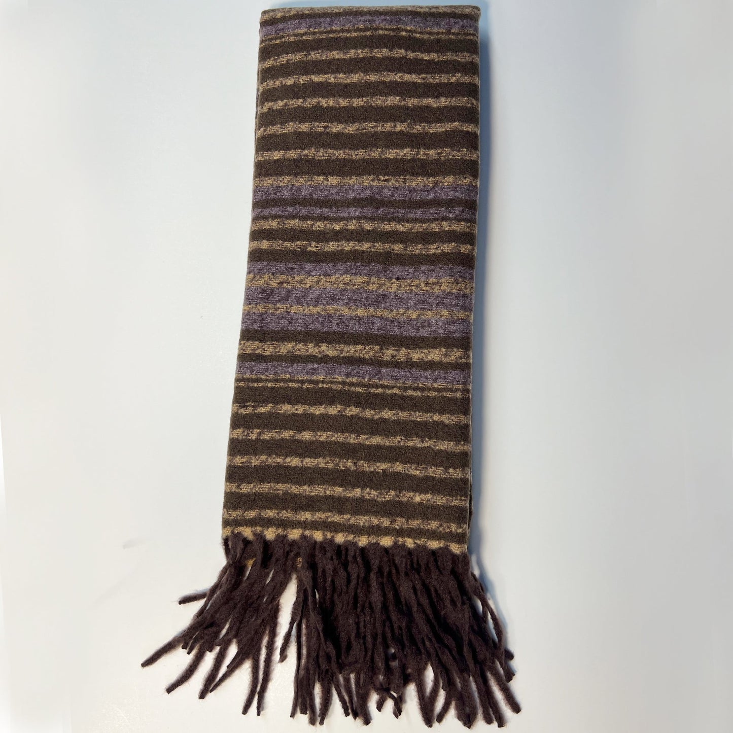 Purple & Brown Striped Fringe Scarf - NYC/Paris
