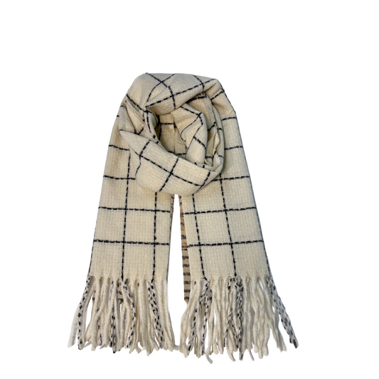White Plaid Scarf -  Bentley